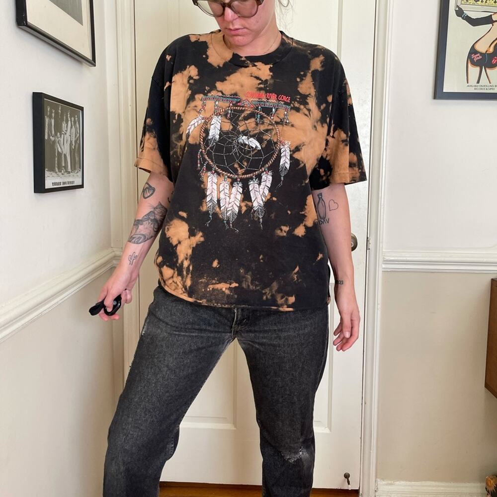90s Vintage Single Stitched Bleach Dyed T shirt - Picture 9 of 9